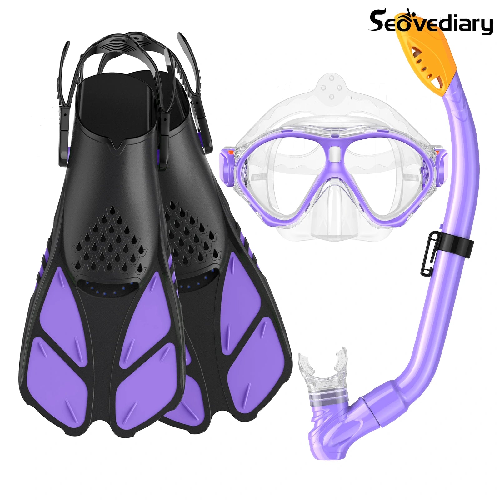 U.S. Divers Avila Kid Snorkeling Set With Mask, Snorkel, Fins, And Gear Bag Included Small Blue Yellow